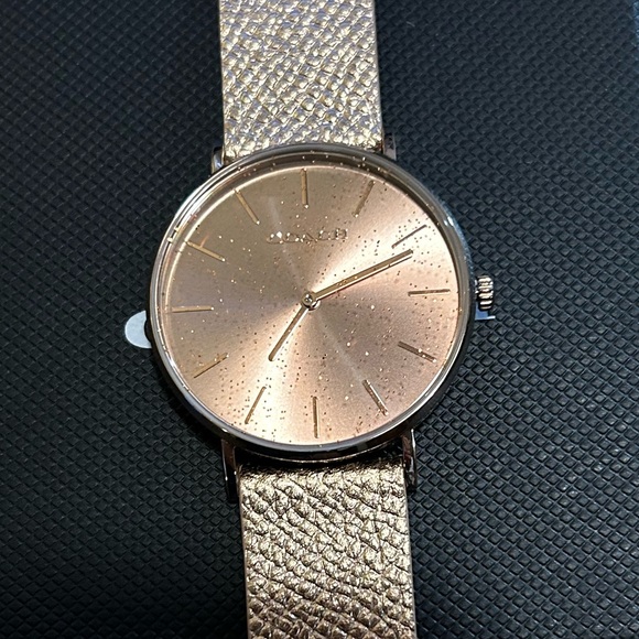 Coach Perry Watch With Golden Face & Golden Leather Band - Picture 2 of 5